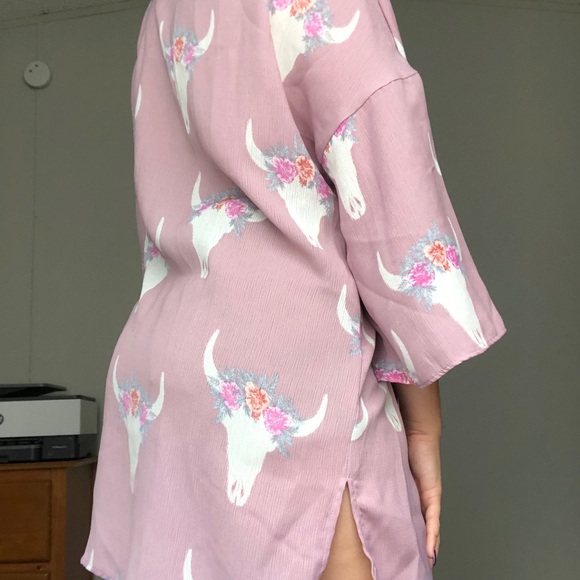 Floral Cow Skull kimono ! - Picture 4 of 5
